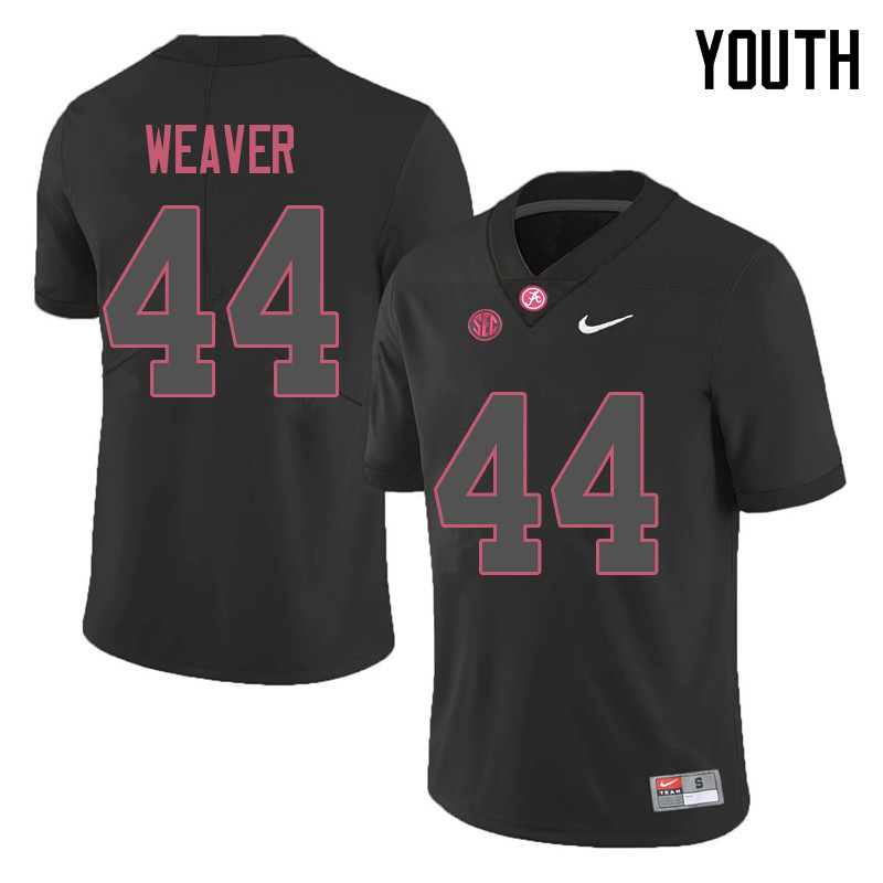 Alabama Crimson Tide Youth Cole Weaver #44 Black NCAA Nike Authentic Stitched 2018 College Football Jersey JH16A67NH